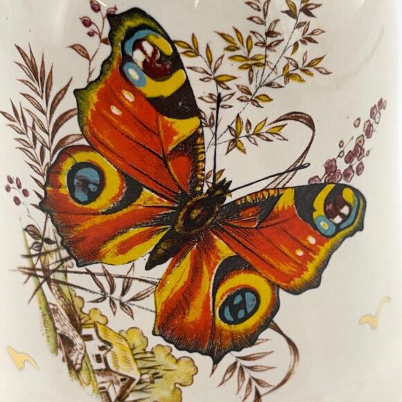 Vintage Porcelain Bell Hand Painted Butterfly Design Home Decor Accent 4.25" - Picture 2 of 13